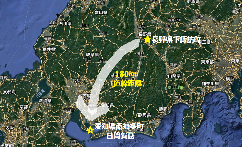 下諏訪⇒日間賀島